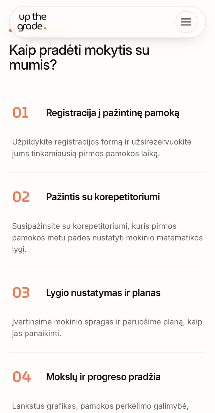 Upthegrade “How to start” section on a phone